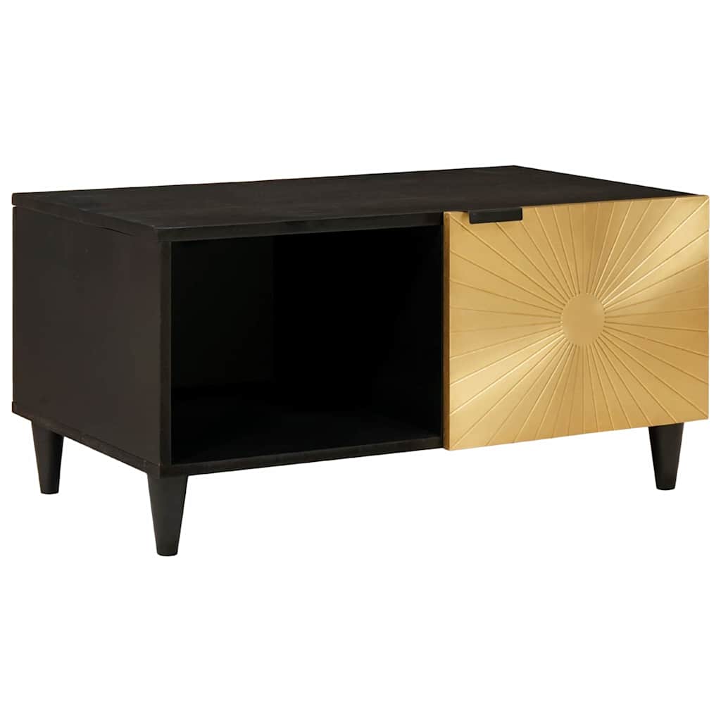 Coffee Table Black and Gold 80 x 50 x 40 cm